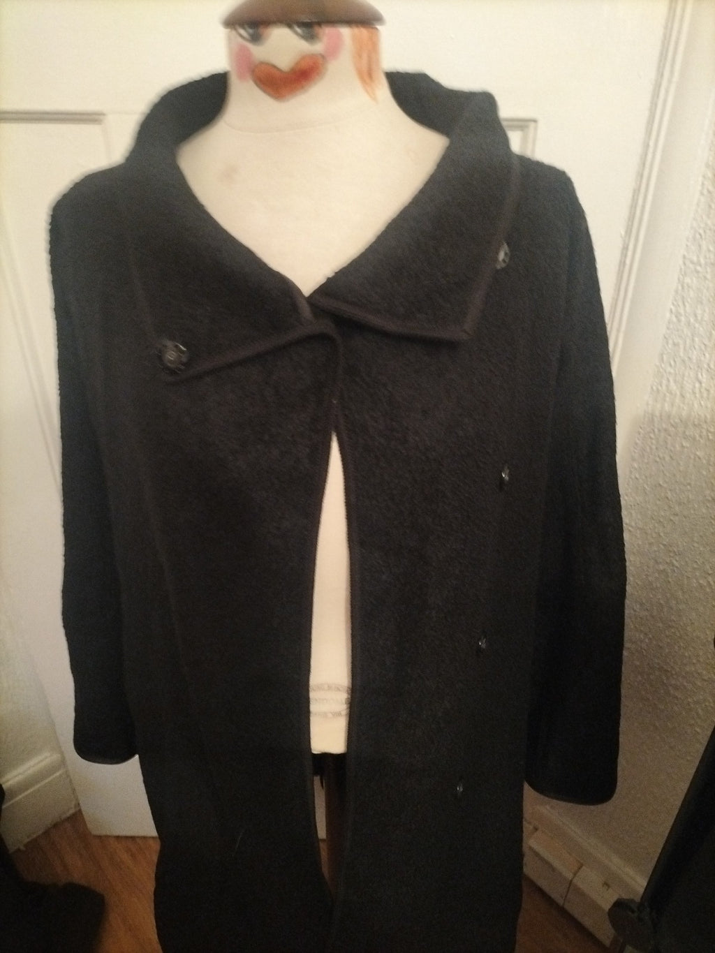 Ladies Basler Size 10 Black Long Sleeved Popper Fastening Coat