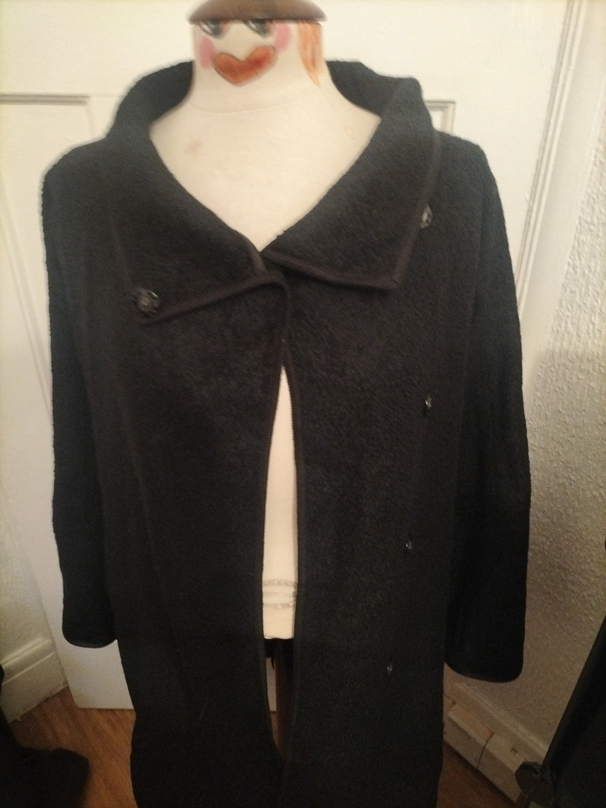 Ladies Basler Size 10 Black Long Sleeved Popper Fastening Coat