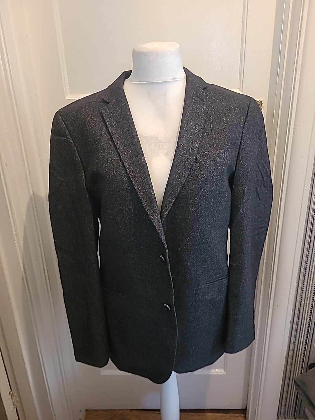 Mens Primark Size Large Grey Fleck Slim Fit Blazer