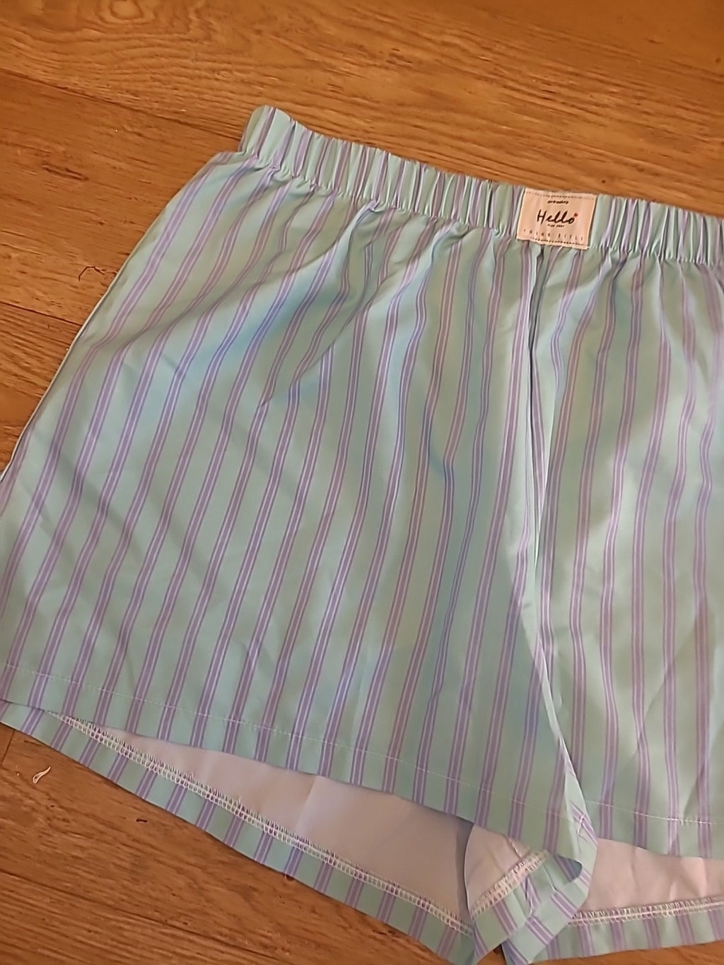 Ladies Hello Size XL Lime And Purple Elasticated Shorts