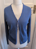 Country Casuals Medium Long Sleeve Clip Fasten Blue Blouse