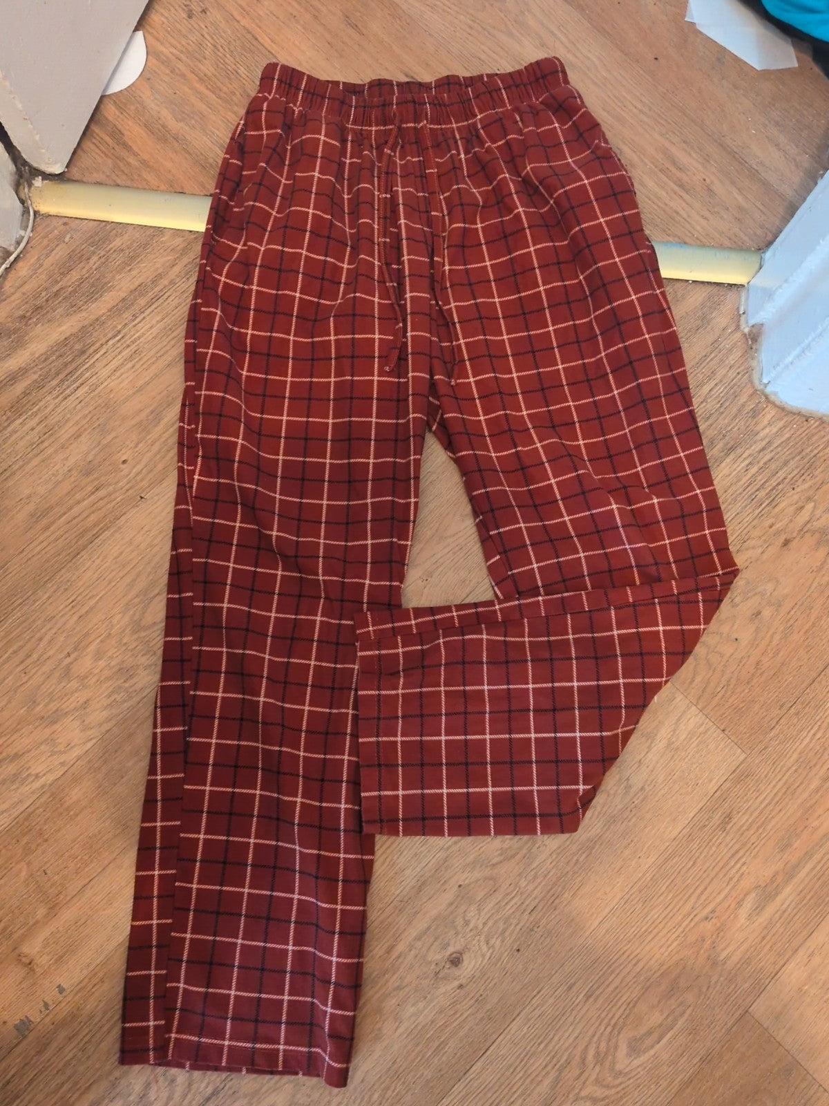 Matalan Medium Burgundy Elasticated Check Pyjama Bottoms