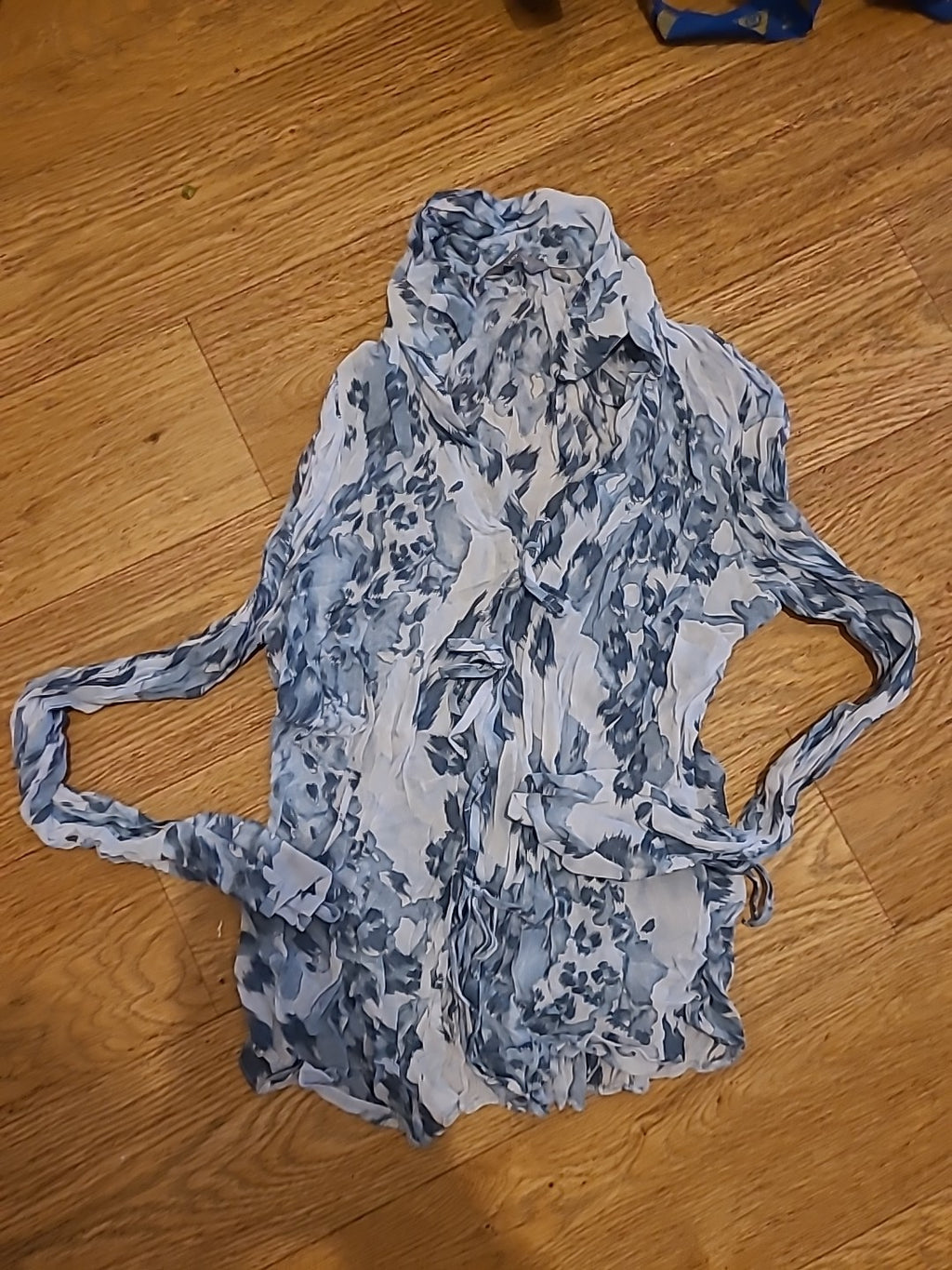 Ladies Per Una Size 10 Grey Toned Long Sleeved Blouse