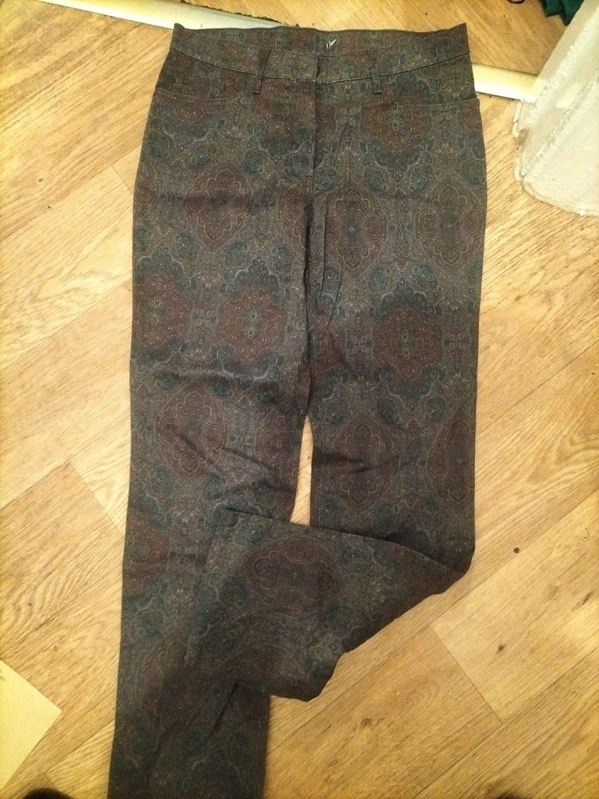 Ladies Orange Size 36W Deep Purple Aztec Style Jeans Super Soft