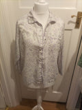 Ladies Marlon Size 16-18 White And Purple Floral Pyjama Top