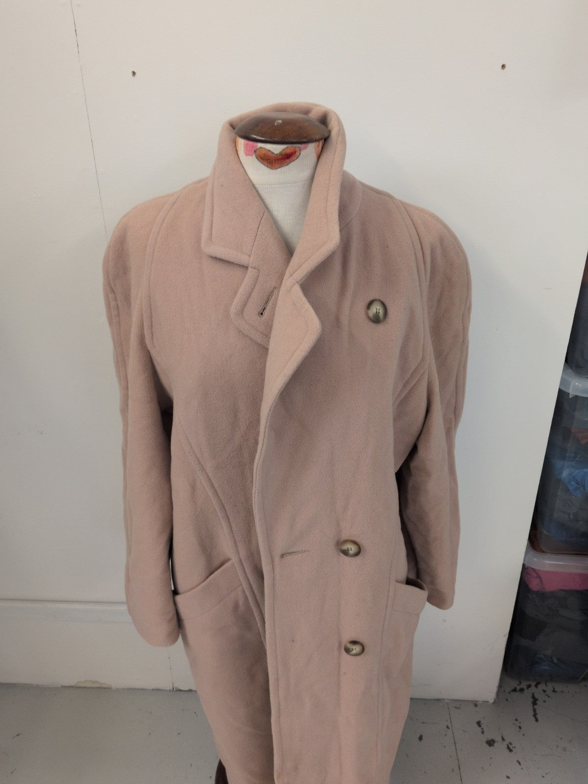 Nuage 14 Beige Lined Buttoned Cashmere Blended Jacket