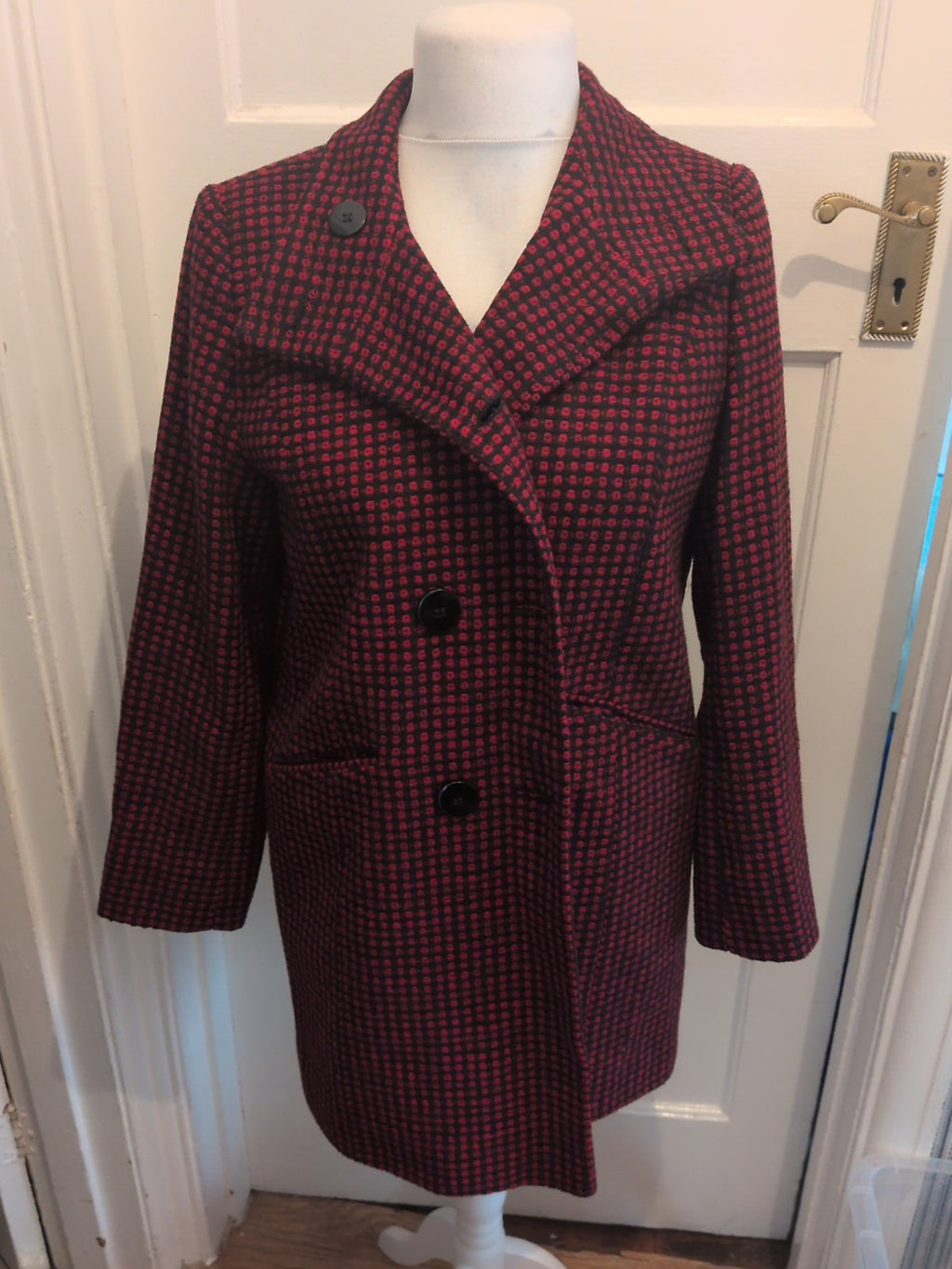 Debenhams Petite 12 Red And Black Lined Jacket