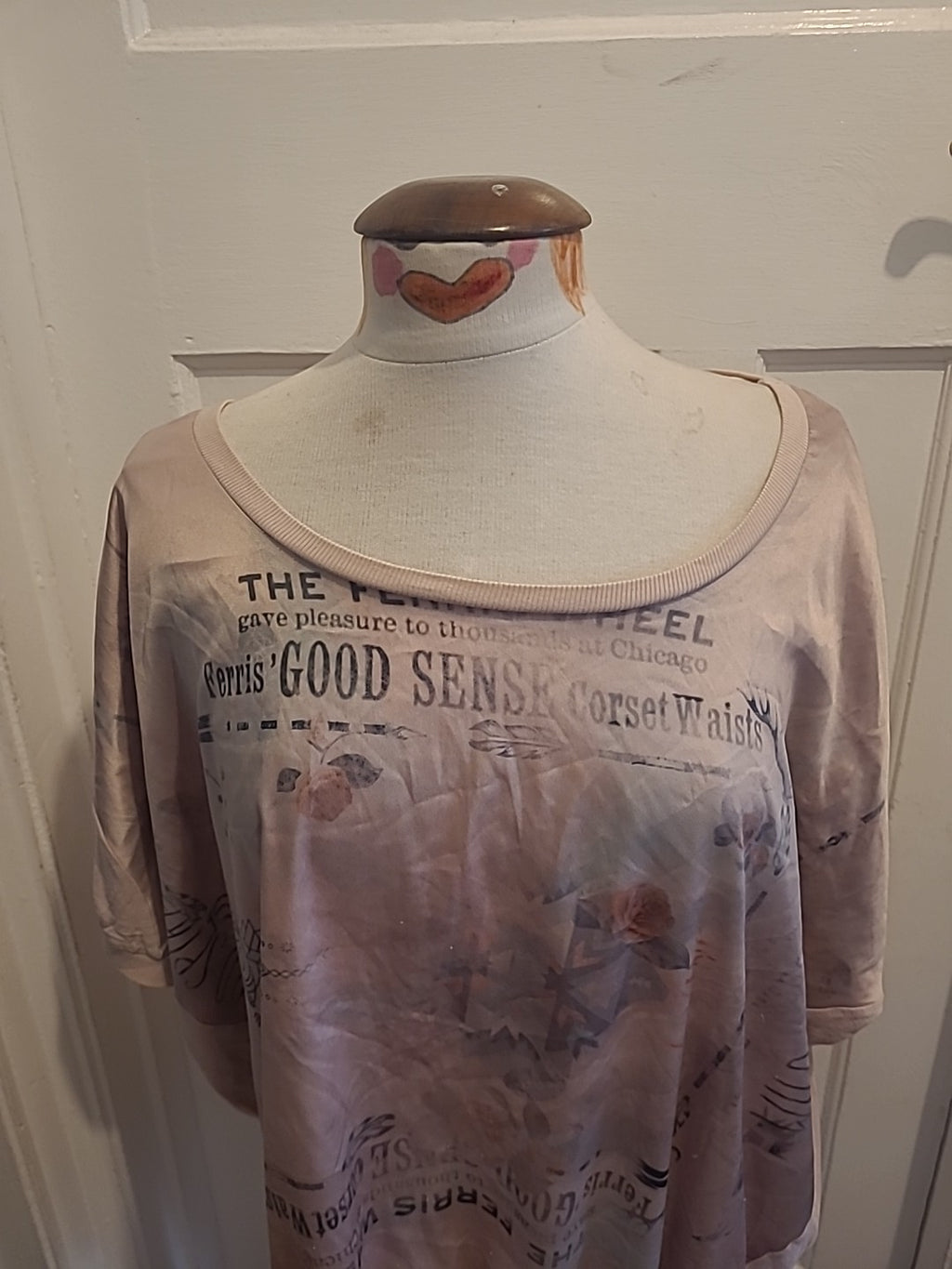 Ladies Jobis Size 14 Pale Brown Printed Tshirt