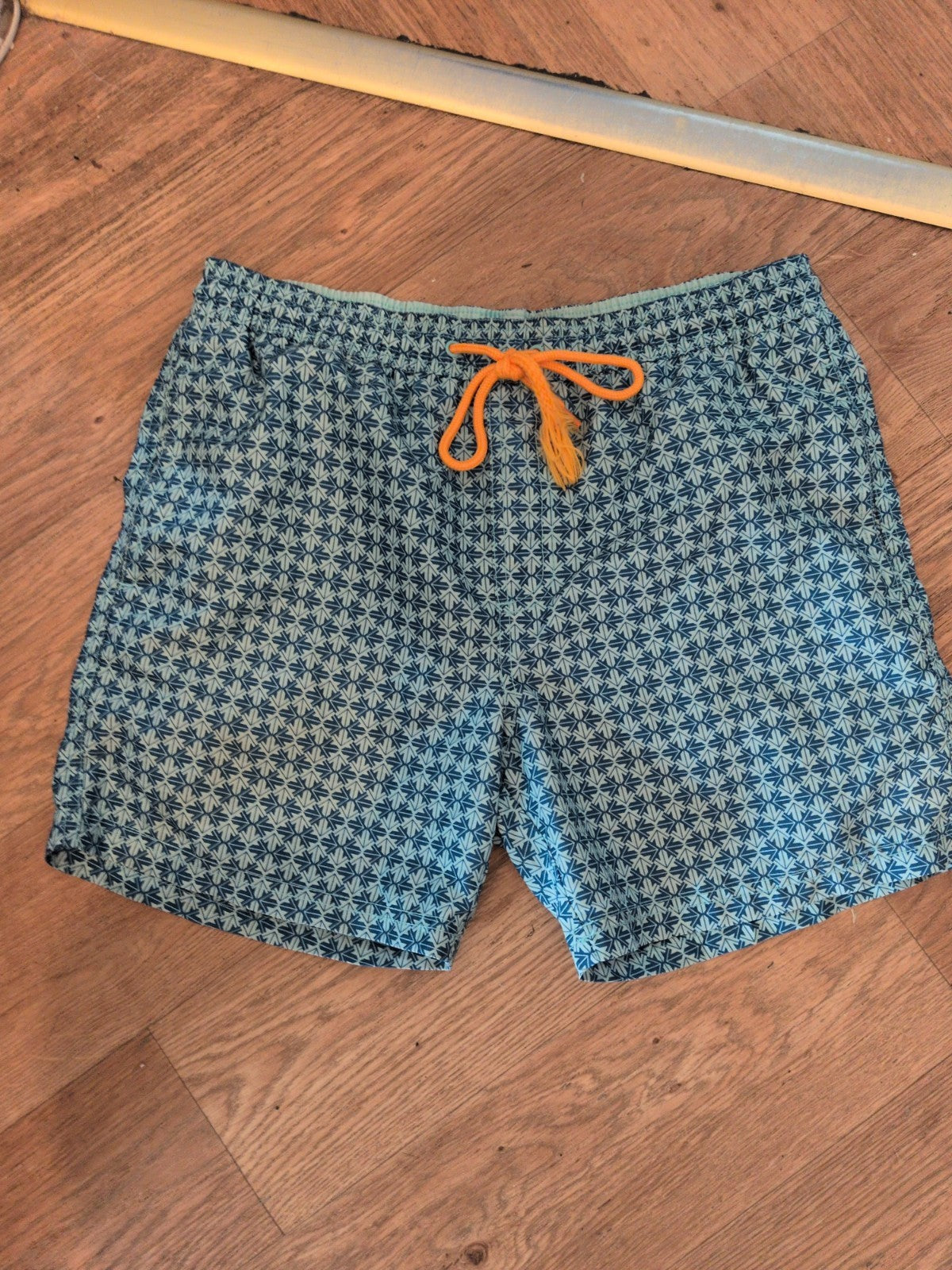 Matalan Small Turquoise And Navy Elasticated Swim Shorts