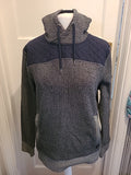 Mens Firetrap Size L Grey Fleck And Navy Pullover Hoodie