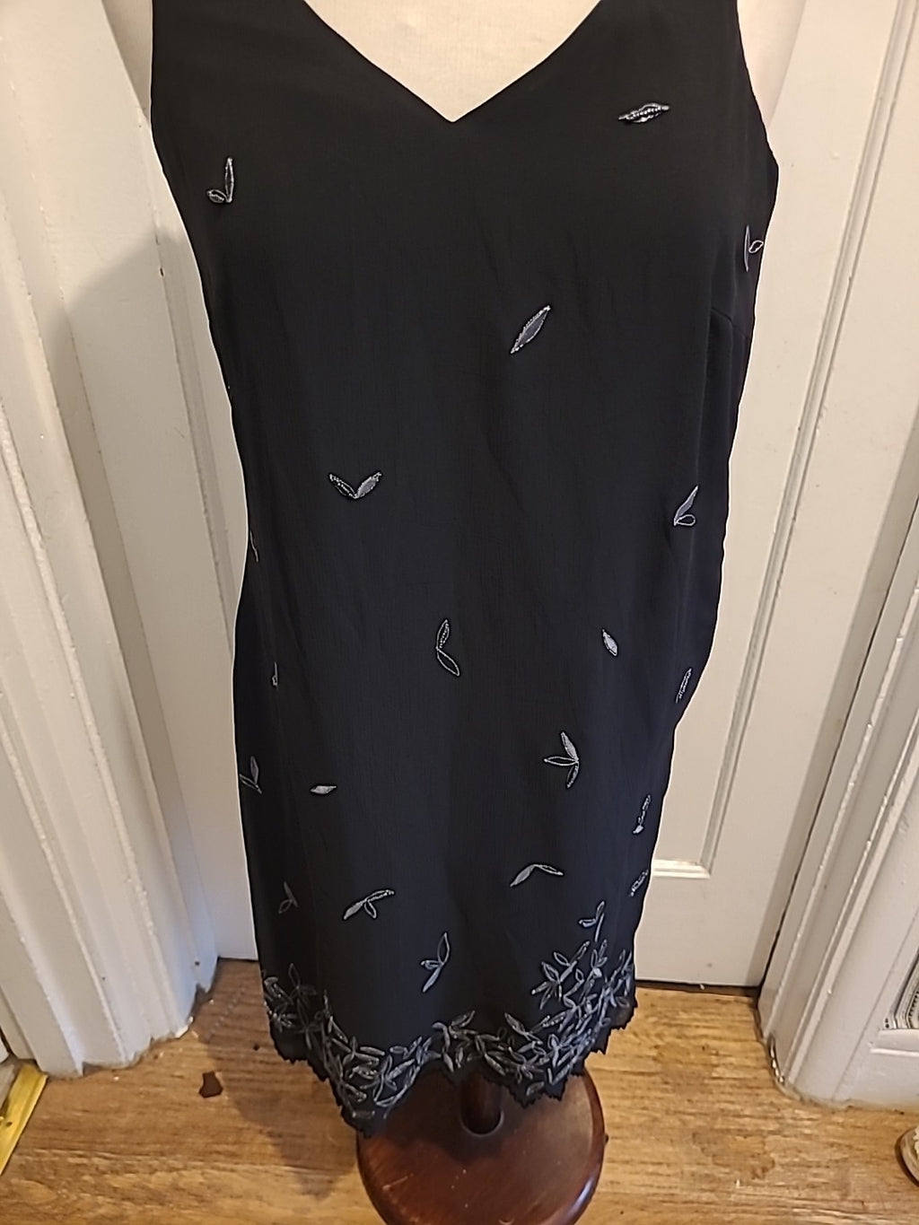 Ladies Next Size 10 Black Lined Sleeveless Detailed Dress