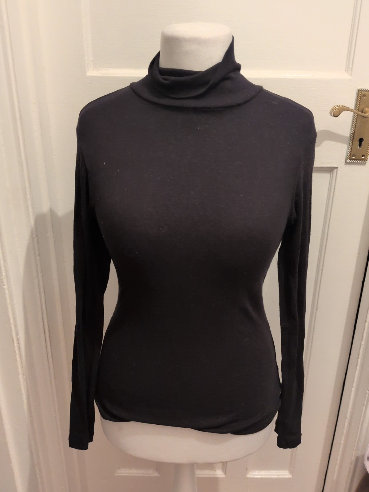 Peacocks 10 Black Long Sleeve Roll Neck Top