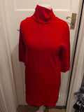Zara Small Red High Neck Half Sleeve Jumper Dress