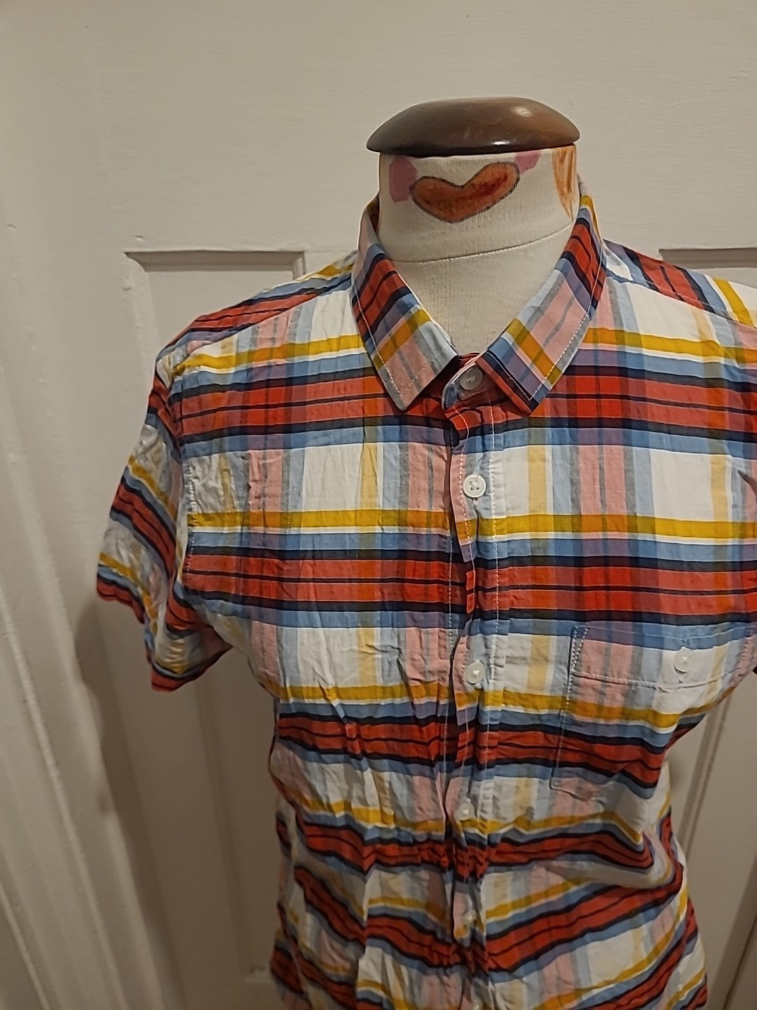 Mens Threadbare Size Medium Multi Check Short Sleeved Shirt