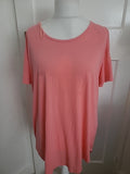Ladies Papaya Size XL Pink Open Shoulder Short Sleeved Blouse