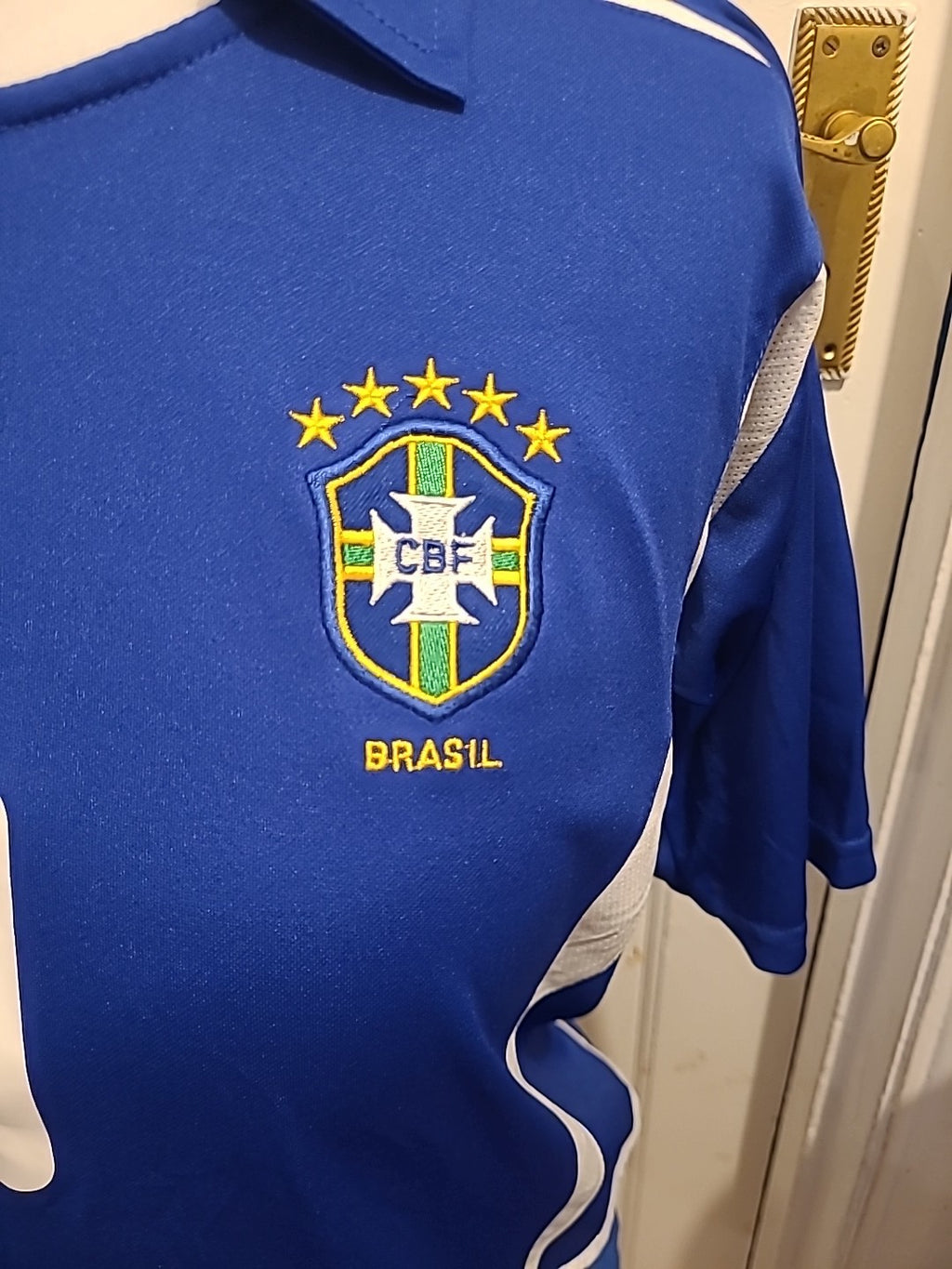 Mens Nike Size Medium Dri Fit Brazil Blue "Ronaldo" Shirt