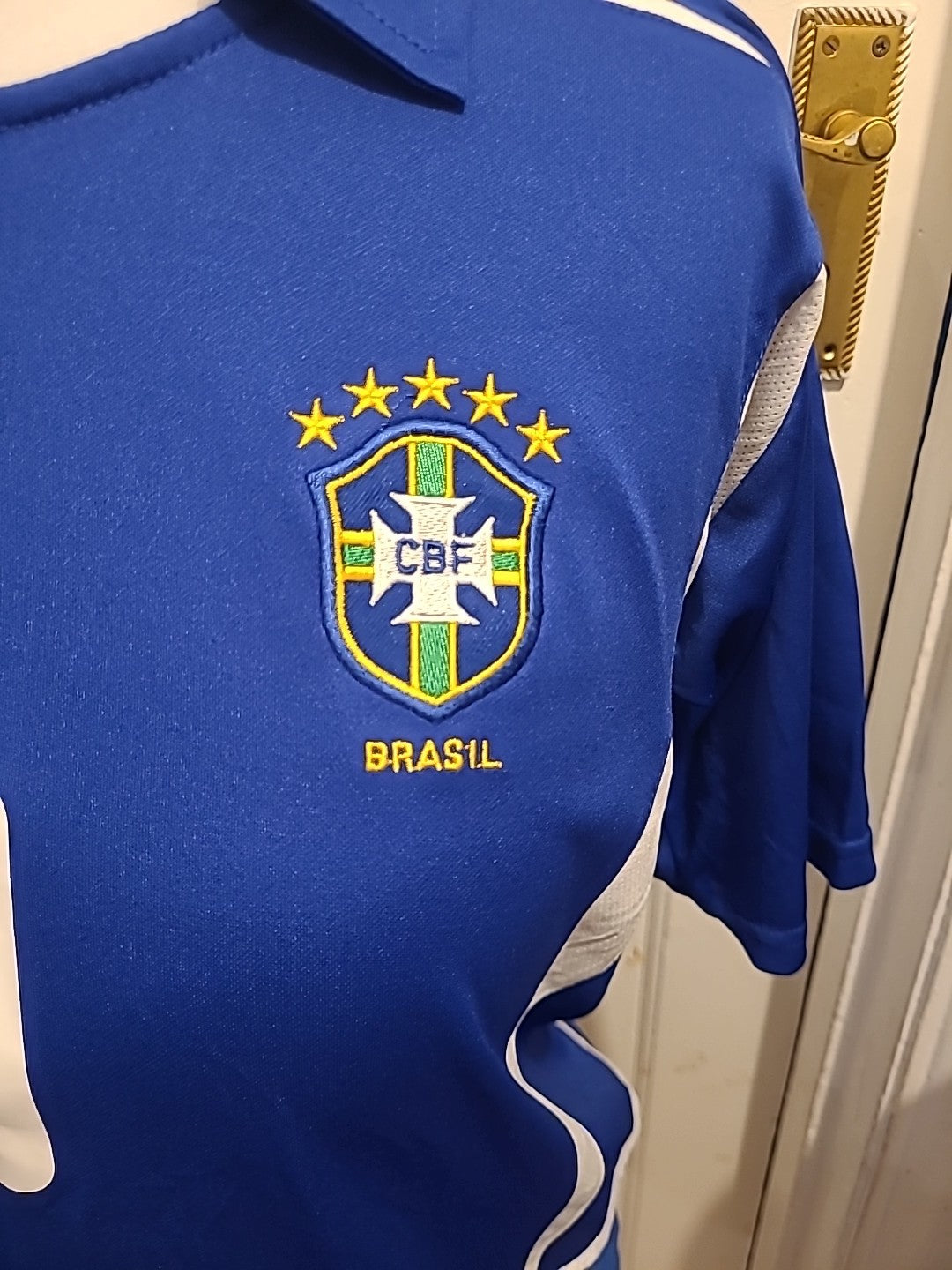 Mens Nike Size Medium Dri Fit Brazil Blue "Ronaldo" Shirt
