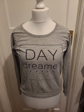 Ladies Primark Size 10 Grey "Day Dreamer" Tshirt