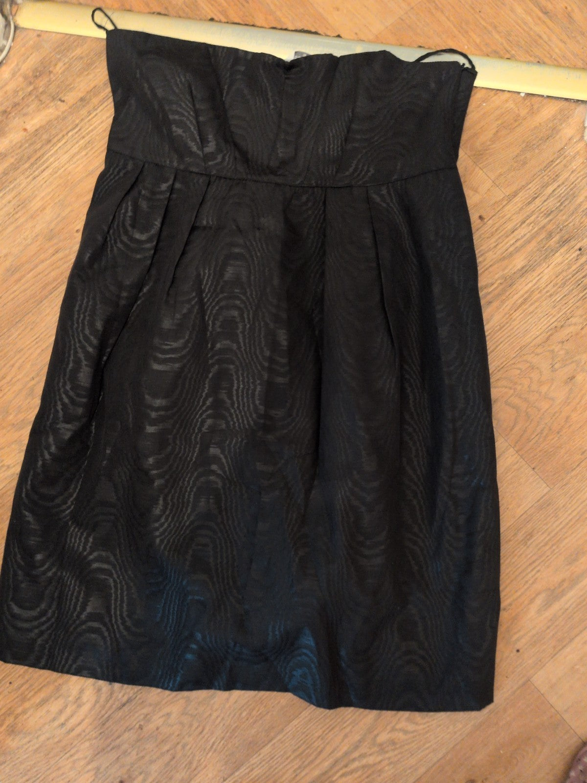 Editions 16 Black Patterned Boned Sleeveless Strapless Dress