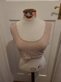 Brand New Prettylittlething Size Large Sand Colour Sleeveless Crop Top