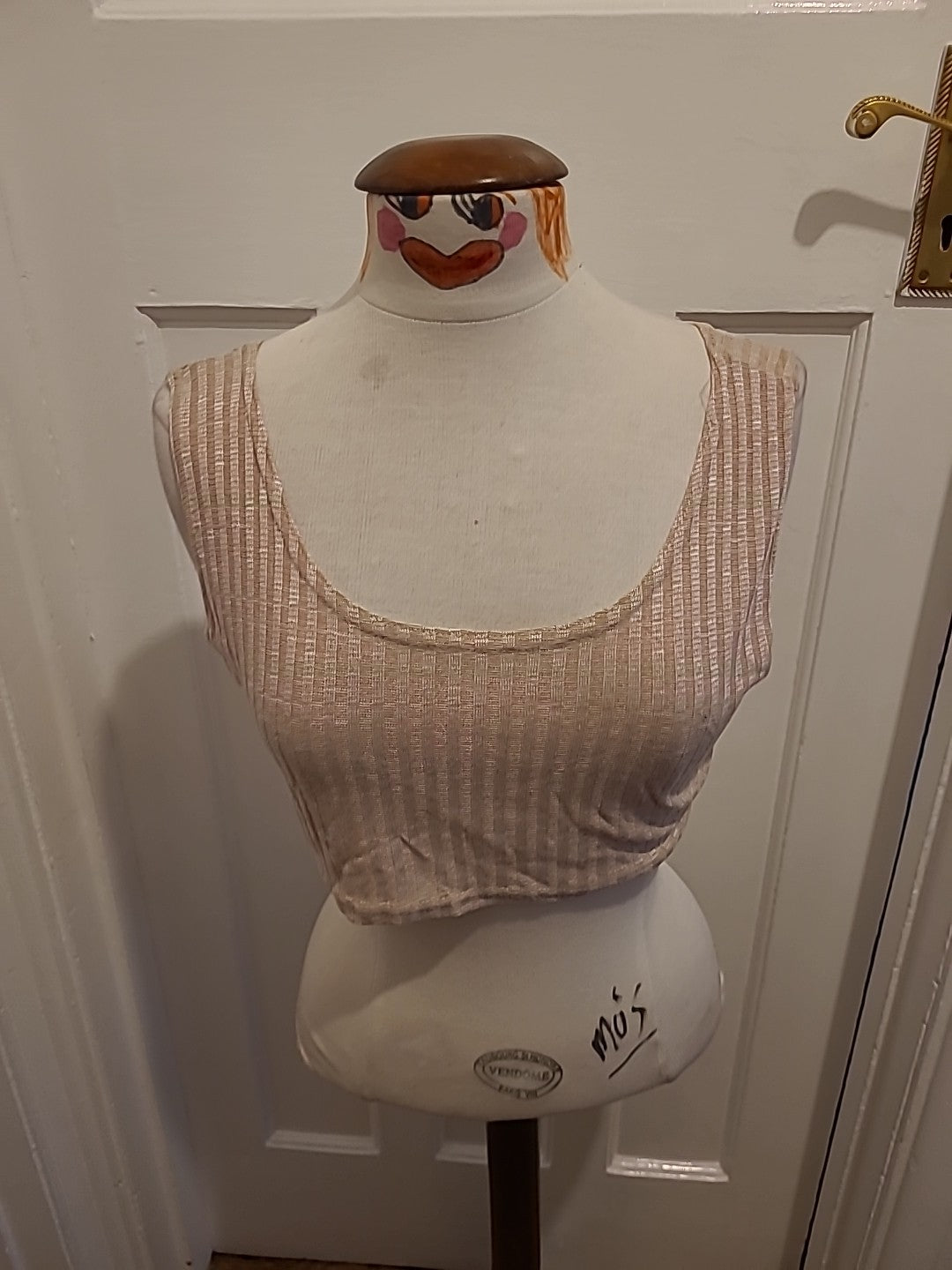 Brand New Prettylittlething Size Large Sand Colour Sleeveless Crop Top