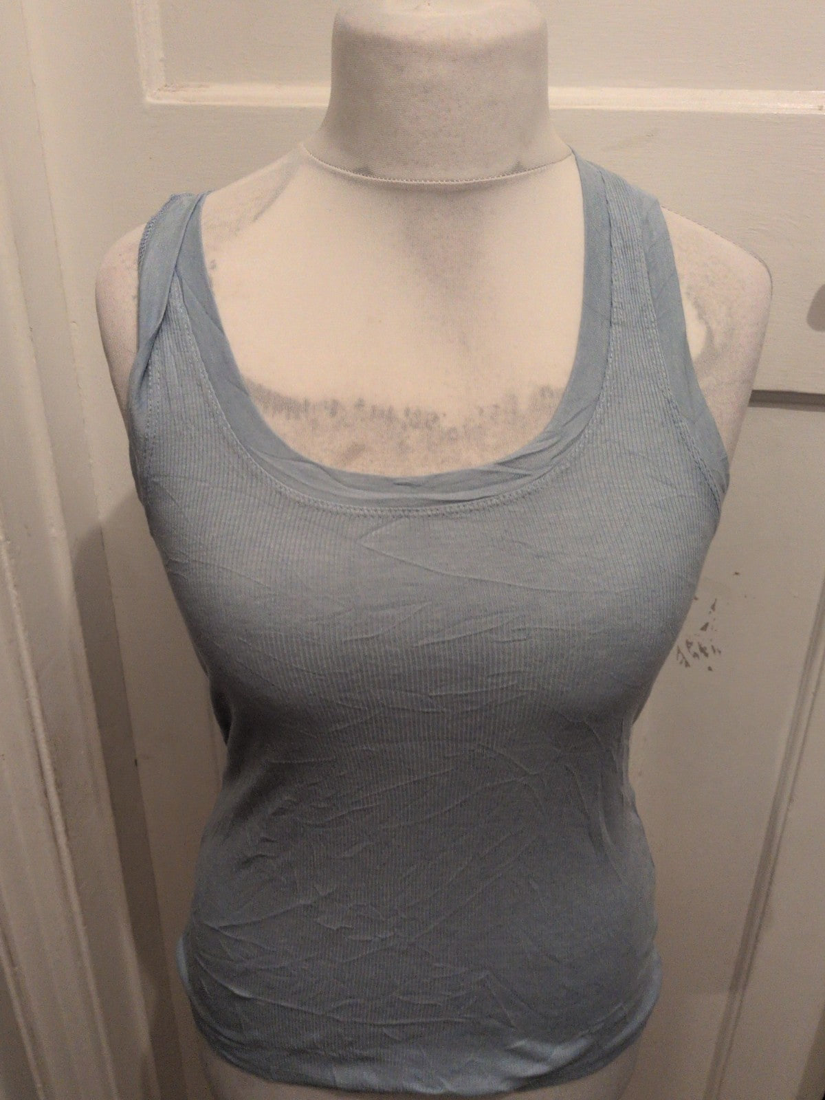 Primark Small Blue Brush Rib Sleeveless T-shirt