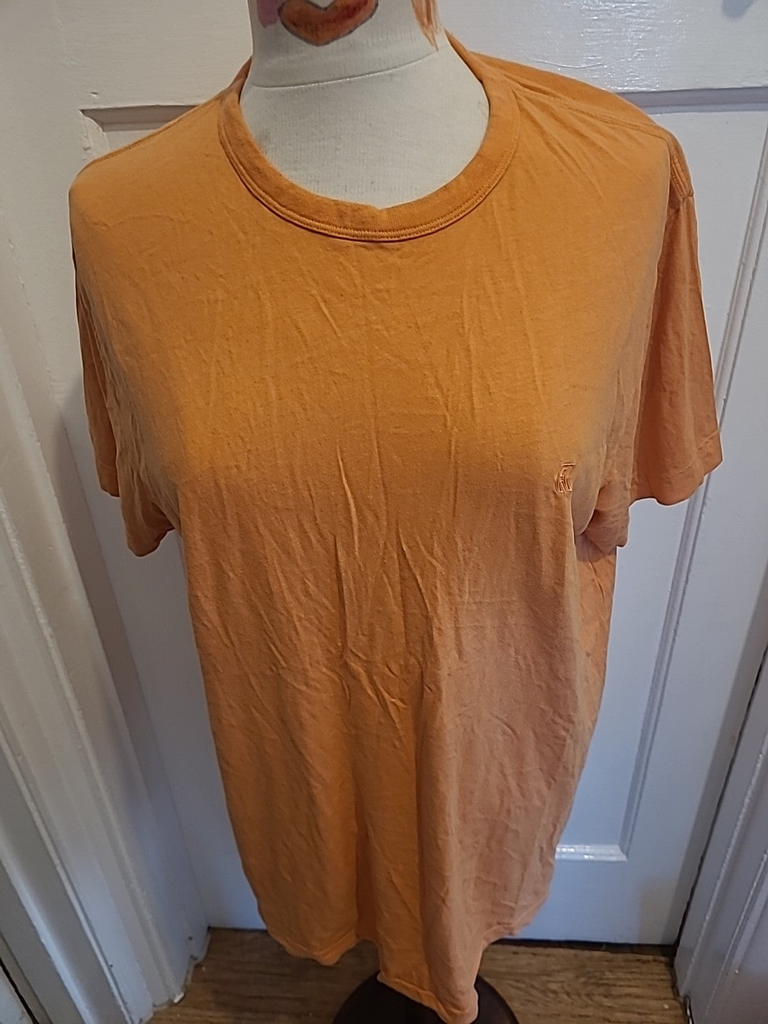 Ladies Size Large Orange Short Sleeved Round Neck Tshirt