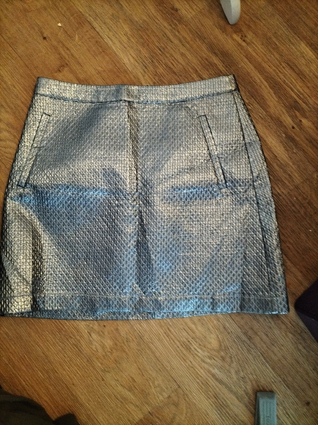 Ladies Asos Size 14 Silver Short Skirt