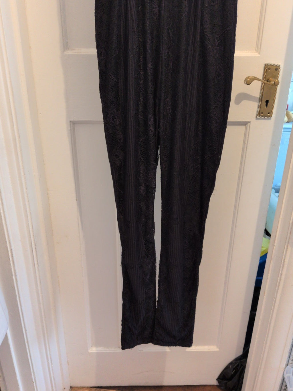 Prettylittlething 12 Black Patterned Sleeveless Jumpsuit