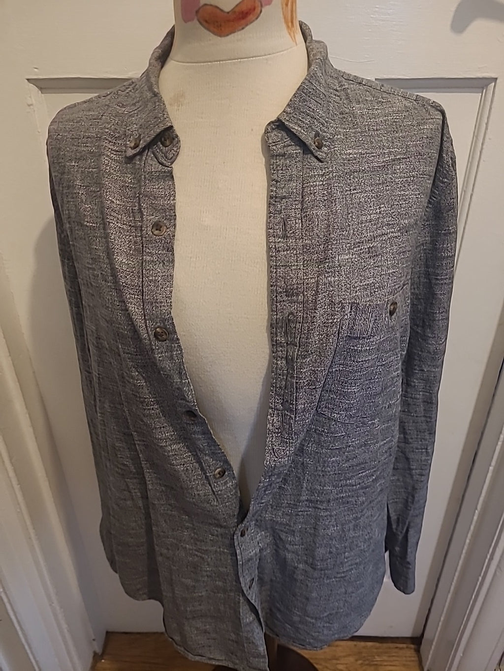 Mens Topman Size Medium Grey Fleck Classic Fit Shirt