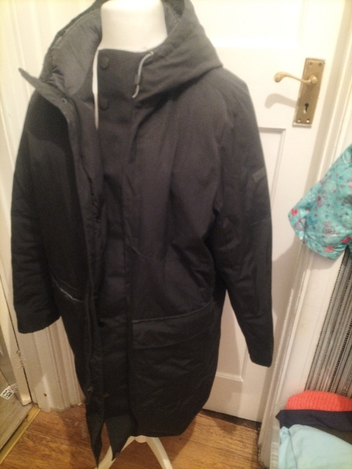 DKNY Large Black Lined Coat