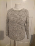 Ladies Primark Size 14 White And Grey Fleck Fluffy Pullover Jumper