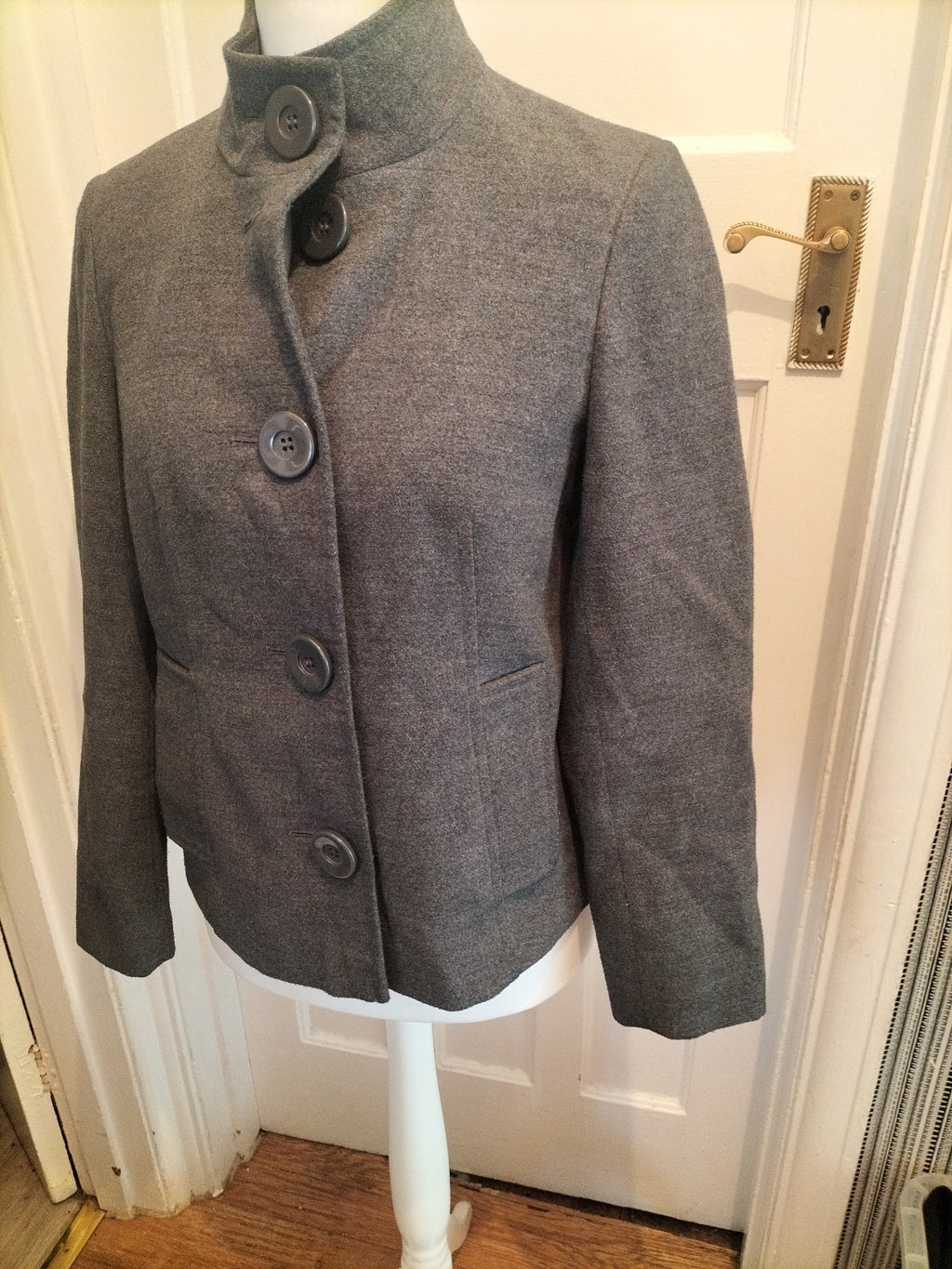 Ladies Debenhams Size 12 Grey High Neck Lined Jacket