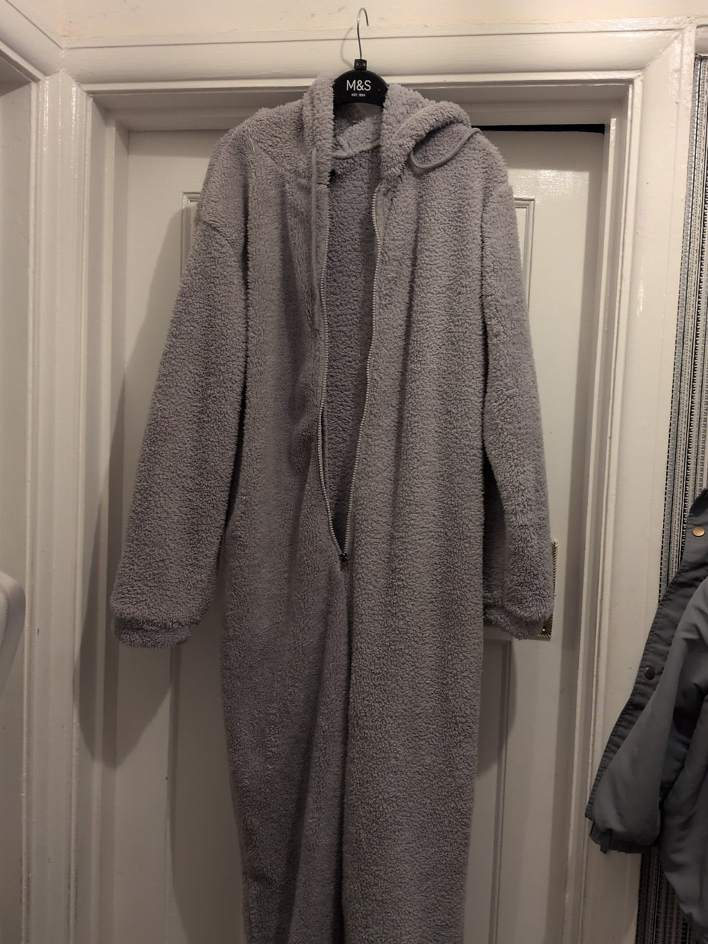 Boohoo Small Grey Hooded All In One Nightwear