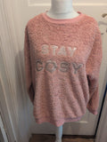 Ladies Primark Size Large Pink Fluffy Pullover Jumper Pyjama Nightwear