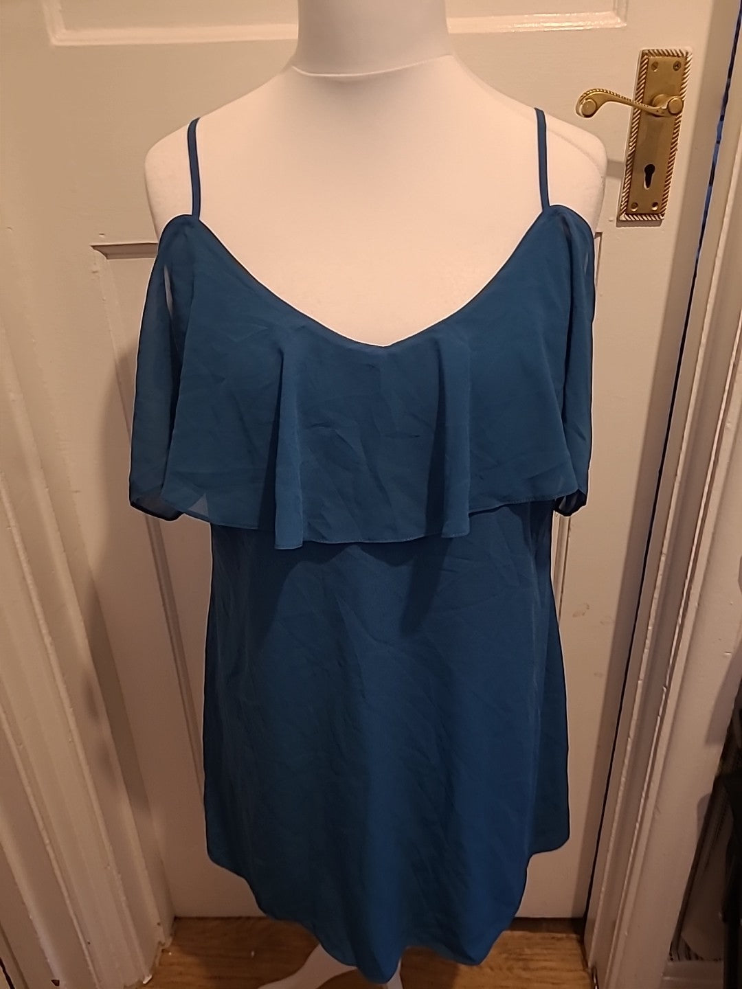 Ladies George Size 14 Teal Strappy Sleeveless Longline Top