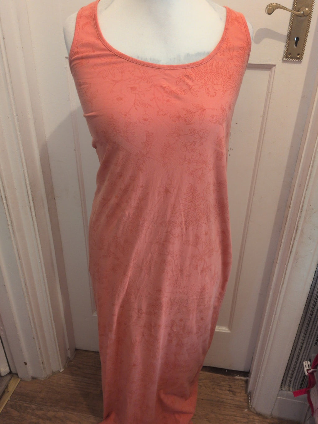 Ladies Saltrock Size 14 Pale Orange Sleeveless Long Length Dress