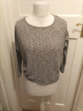 Ladies River Island Size 10 Grey Fleck Long Sleeved Lightweight Jumper/ Blouse