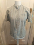 Mens River Island Size M Grey And White Dotty Shirt Short Sleeve