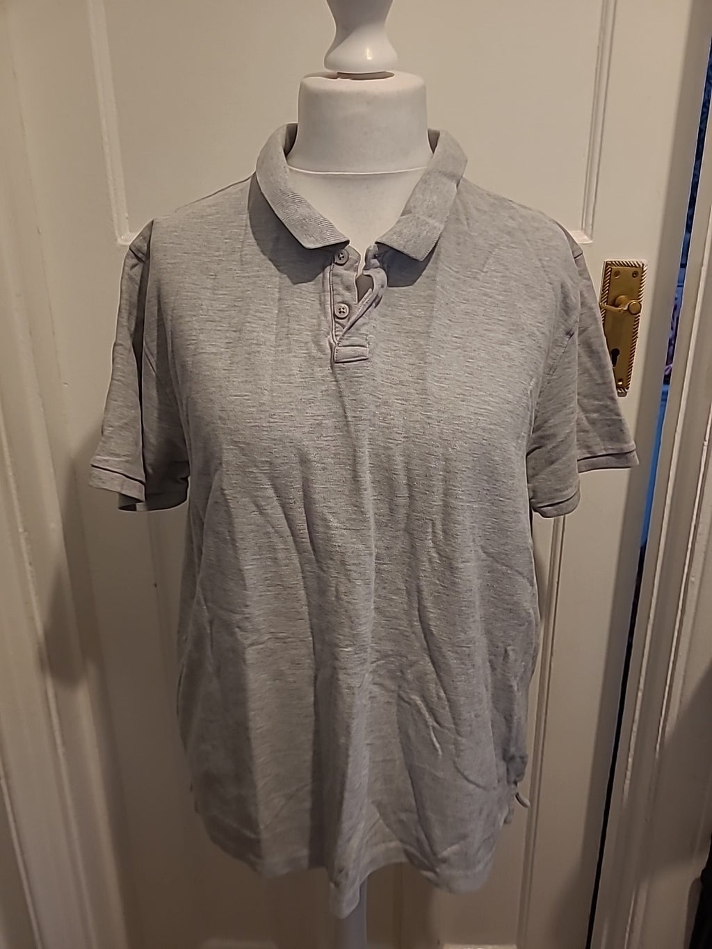 Mens Easy Size 2XL Grey Short Sleeved Polo