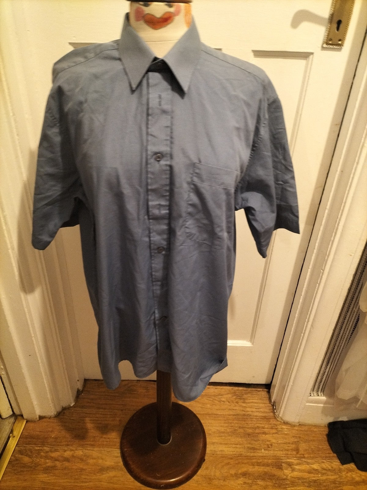 Mens Marks And Spencer Size 16" Lavender Short Sleeved Shirt