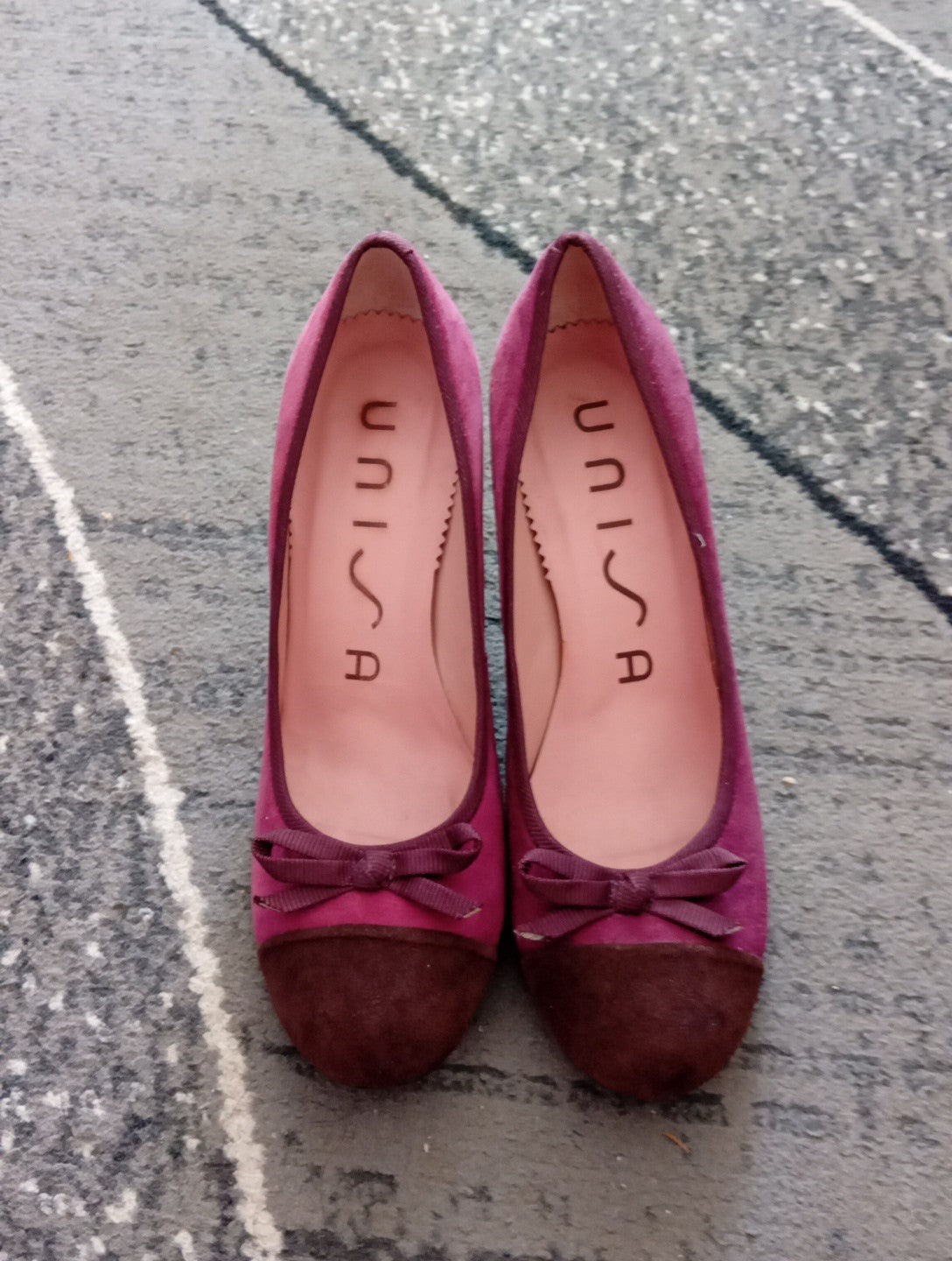 Ladies Heeled Plum Shoes Size 37 Unisa FREE DELIVERY