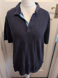 Mens Marks And Spencer Size XL Cotton Rich Blue And Navy Short Sleeve Polo
