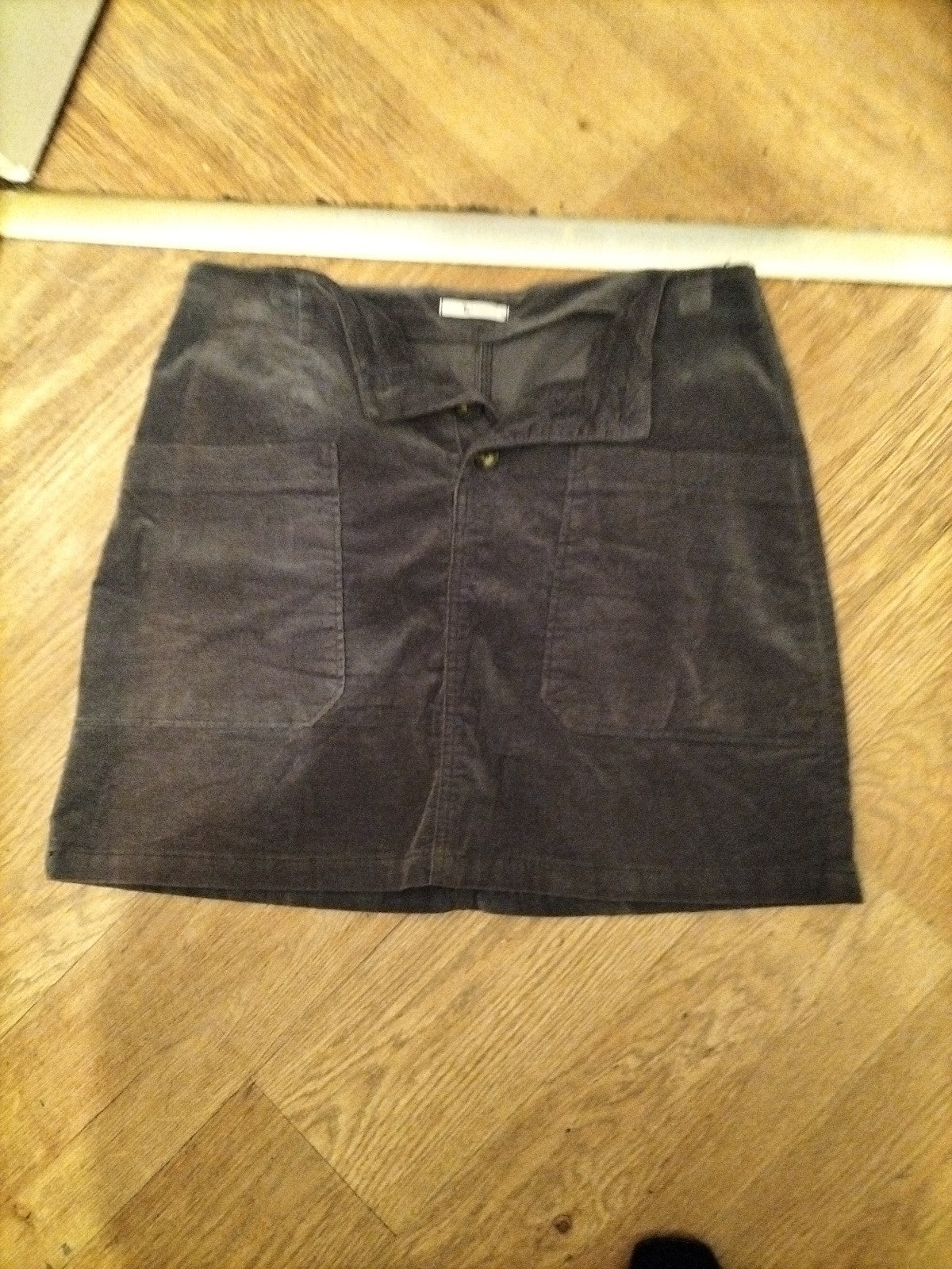 Tu 12 Navy Skirt Pockets Suede Feel