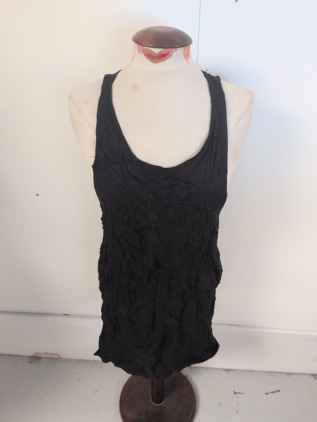 Mens New Look Size Small Black Sleeveless Tank Vest T-shirt