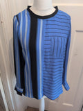 Principles 12 Blue And Black Long Sleeve Blouse