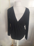 Ladies Flounce Clue Size 24 Black V Neck Bodysuit