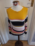 Ladies oasis size medium multi coloured striped long sleeved tshirt