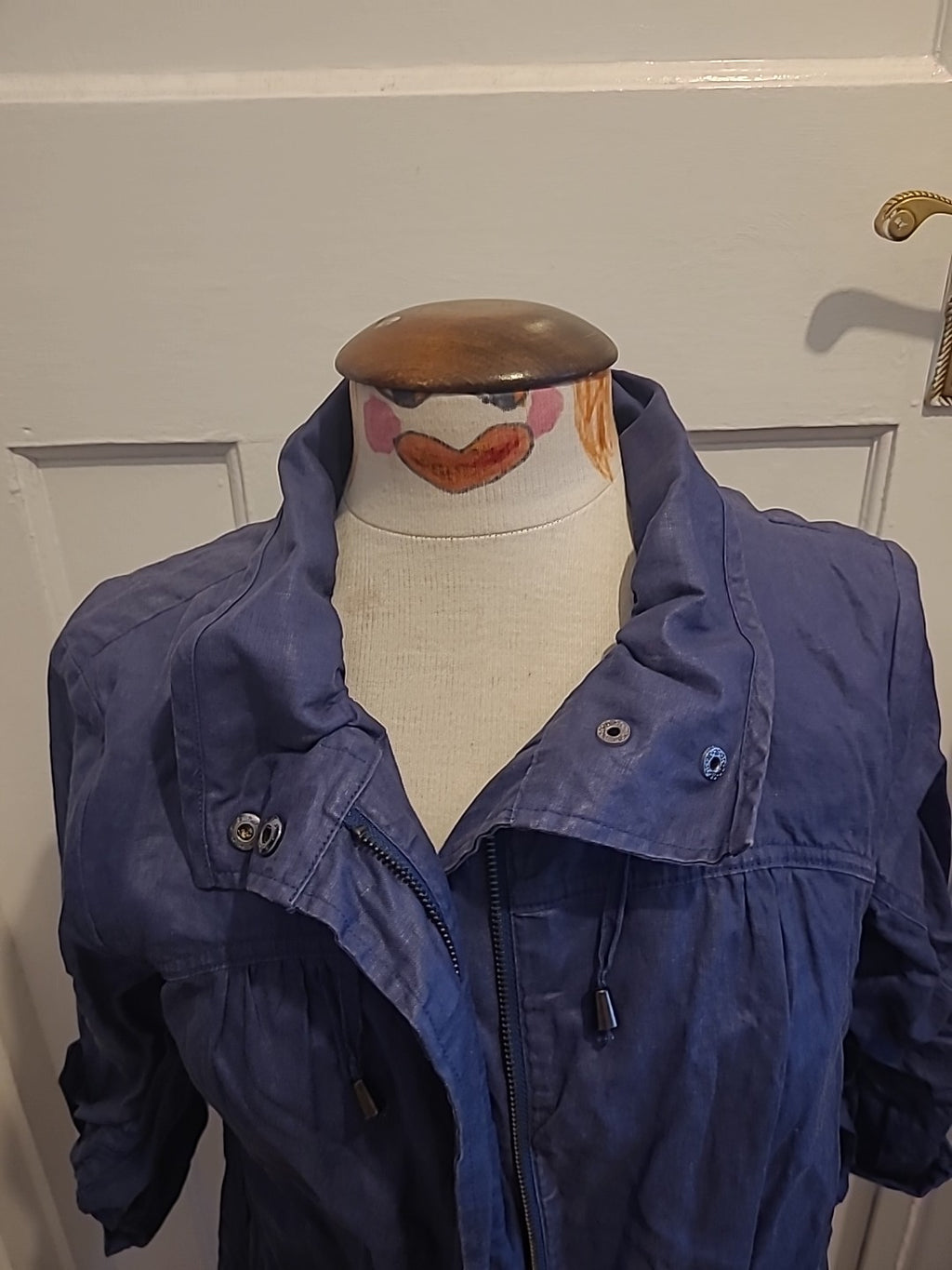 Ladies Betty Jackson Size 12 Blue Long Sleeved Zip Through Jacket