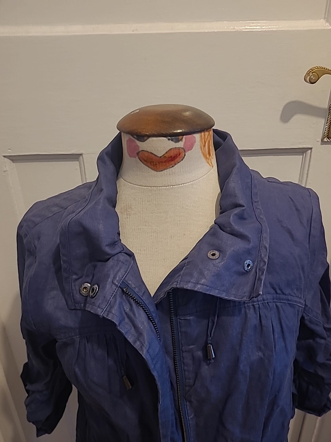Ladies Betty Jackson Size 12 Blue Long Sleeved Zip Through Jacket